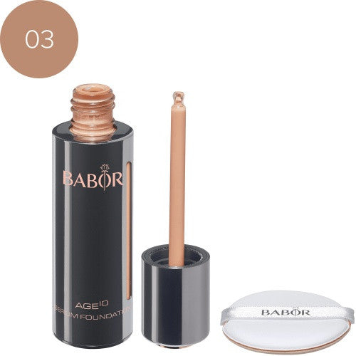 Babor Serum Foundation 03 almond. Serum-lignende foundation med ultralett tekstur. Gir en naturlig glow som passer alle hudtyper.